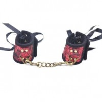 Hand Cuffs with Silk Surface Handcuffs Red